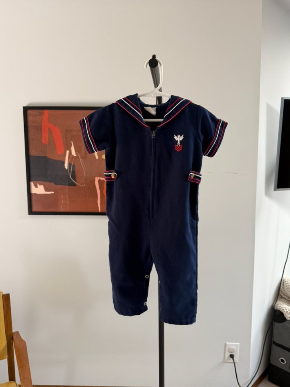 Vintage Little Bitty Navy Blue Sailor Suit Halloween Costume Size 24 Months 2T